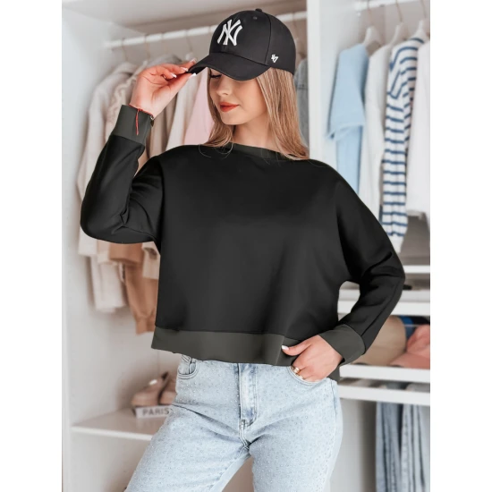 Moteriška juoda palaidinė su pakabuku Nubiss RY2802