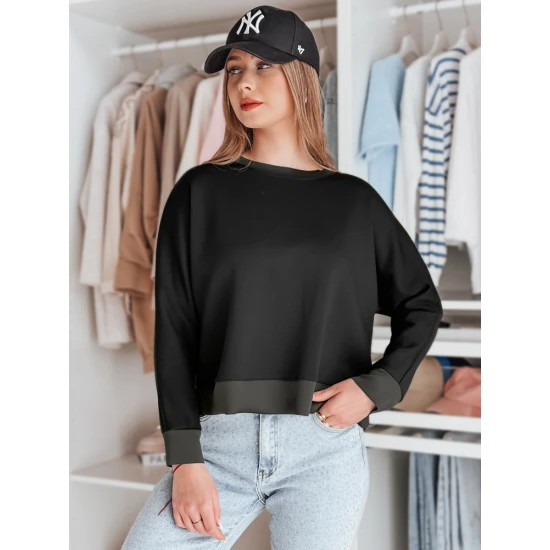 Moteriška juoda palaidinė su pakabuku Nubiss RY2802