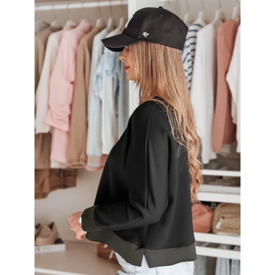 Moteriška juoda palaidinė su pakabuku Nubiss RY2802