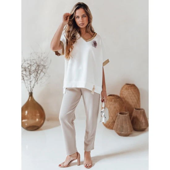 Moteriška oversize tipo balti marškinėliai Shine RY2913