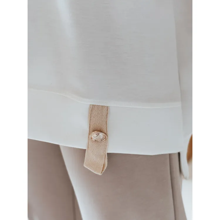 Women's oversized white Shine T-shirt RY2913
