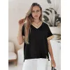 Women's oversized black shirt Shine RY2912