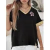 Women's oversized black shirt Shine RY2912