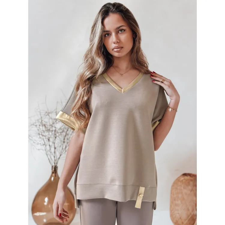 Moteriška oversize tipo rudi marškinėliai Shine RY2911