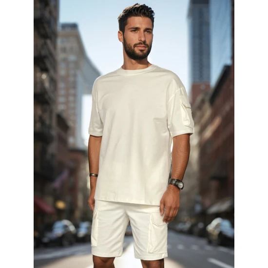 Vyriškas baltas sportinis komplektas Track AX0798