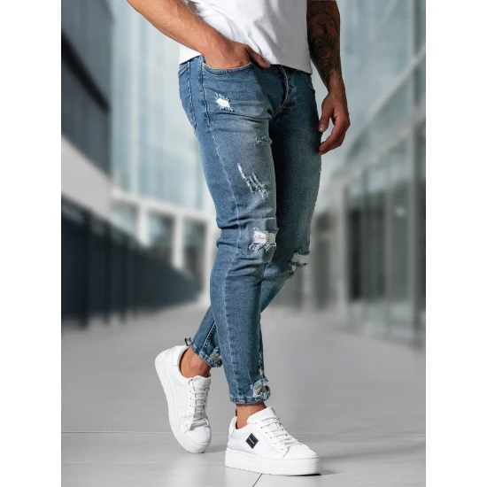 Vyriški mėlyni džinsai Aden Džinsai ir Jogeriai