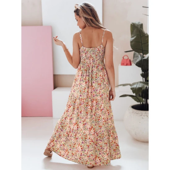 Moteriška ilga su violetinėmis gėlėmis suknelė Flori EY2637