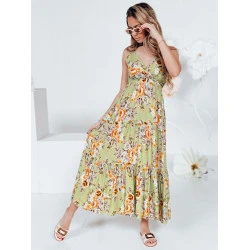 Moteriška šviesiai žalia ilga suknelė Missblossy