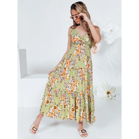 Moteriška šviesiai žalia ilga suknelė Missblossy EY2619