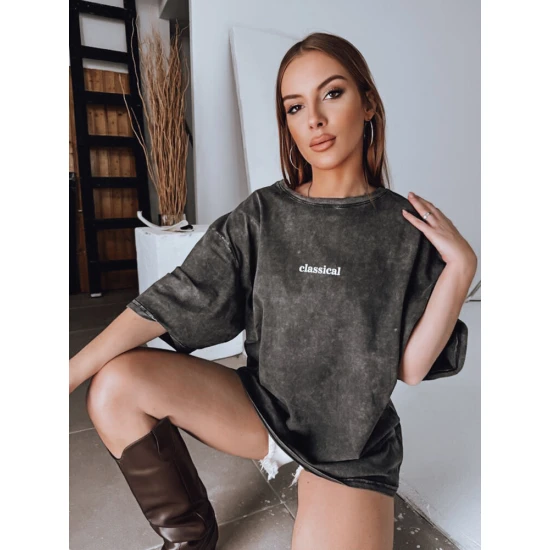 Moteriški tamsiai pilki marškinėliai Classical RY2632