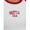 Moteriški balti/raudoni marškinėliai Seattle USA JS/R61627