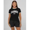 Moteriški juodos spalvos marškinėliai Cannes JS/R62184