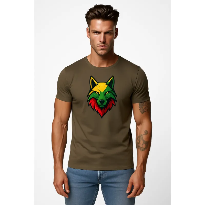 Men's khaki shirt Wolf PK4021