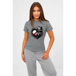 Moteriški pilki marškinėliai Lenkija vilkas