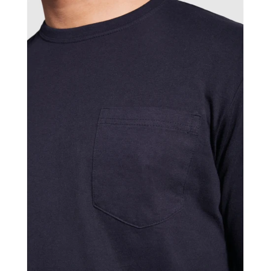 Vyriški tamsiai mėlyni marškinėliai ilgomis rankovėmis Shiba Marškinėliai | Polo Roly