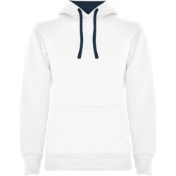 Moteriškas baltas/tamsiai mėlynas džemperis su gobtuvu Urban women