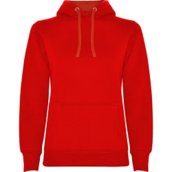 Moteriškas raudonas džemperis su gobtuvu Urban women