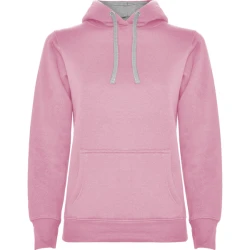 Moteriškas šviesiai rožinis/pilkas džemperis su gobtuvu Urban women