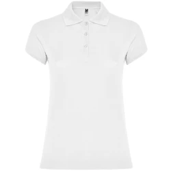 Moteriški balti polo marškinėliai Star