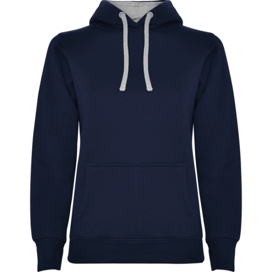 Moteriškas tamsiai mėlynas/pilkas džemperis su gobtuvu Urban women Džemperiai su gobtuvu Roly