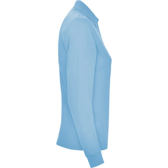 Moteriški šviesiai mėlyni polo marškinėliai ilgomis rankovėmis Estrella Marškinėliai | Polo Roly