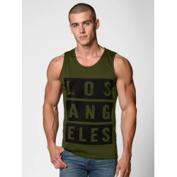 Vyriški tamsiai žali marškinėliai Los Angeles
