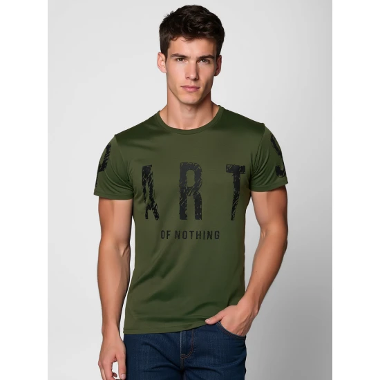 Vyriškli chaki marškinėliai Part Marškinėliai su užrašais