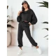 Moteriškas juodas sportinis kostiumas Bistan Moteriški komplektai
