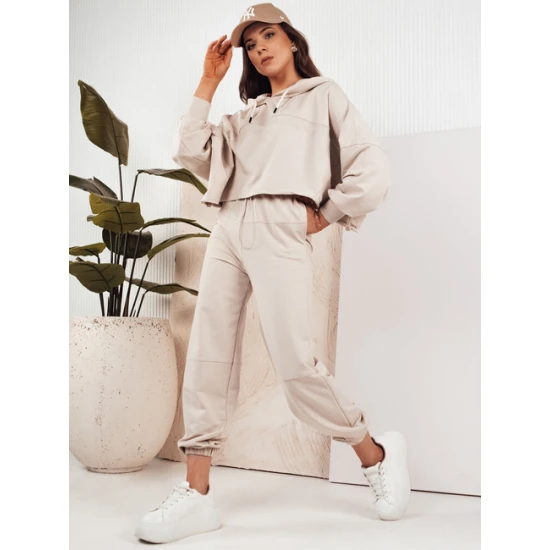 Moteriškas rusvas sportinis kostiumas Bistan Moteriški komplektai