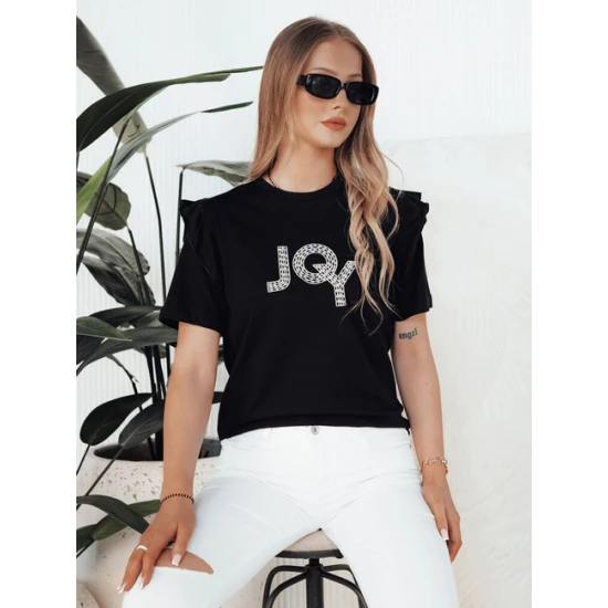 Moteriški juodi marškinėliai Joy Marškinėliai su užrašais