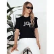 Moteriški juodi marškinėliai Joy Marškinėliai su užrašais
