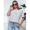 Moteriški šviesiai pilki marškinėliai Joy Marškinėliai su užrašais