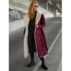 Moteriškas dygsniuotas bordo spalvos striukė Charlot