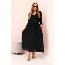 Moteriška juoda ilga suknelė Lumin