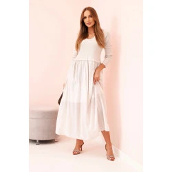 Moteriška šviesiai rusva ilga suknelė Lumin