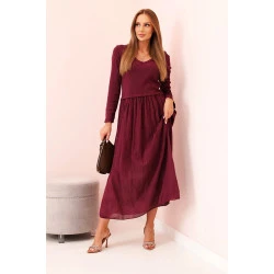 Moteriška bordo ilga suknelė Lumin