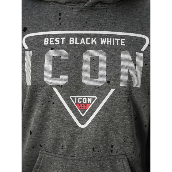 Vyriškas pilkas džemperis Best Vyriški džemperiai su gobtuvu