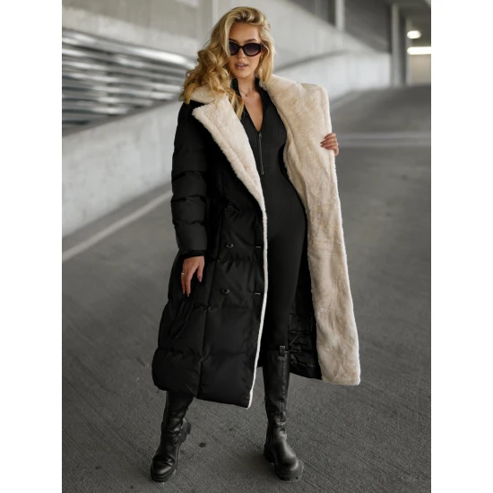 Moteriškas dygsniuotas juodos spalvos striukė Charlot Moteriškos striukės