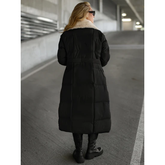 Moteriškas dygsniuotas juodos spalvos striukė Charlot Moteriškos striukės