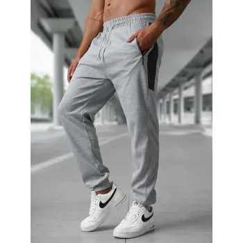 Men's light grey casual trousers Emit