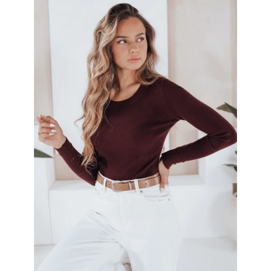 Moteriškas bordo megztinis Gino Palaidinės ir marškiniai