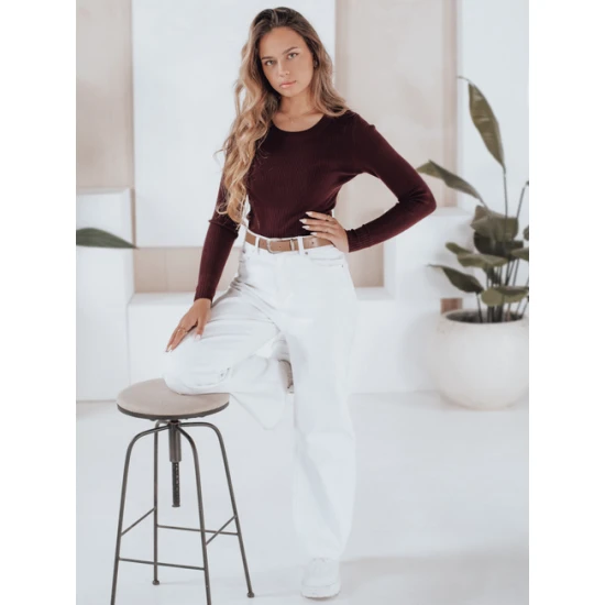 Moteriškas bordo megztinis Gino Palaidinės ir marškiniai