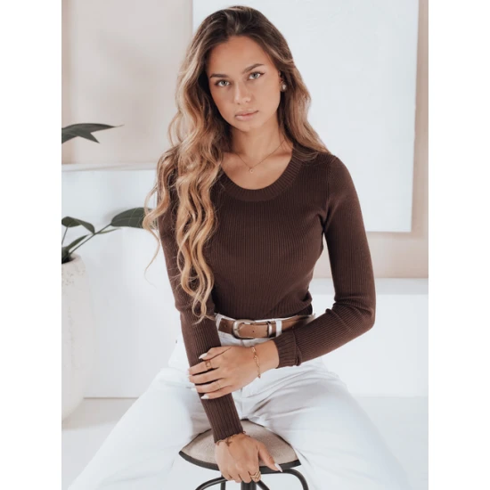 Moteriškas rudas megztinis Gino Moteriški megztiniai