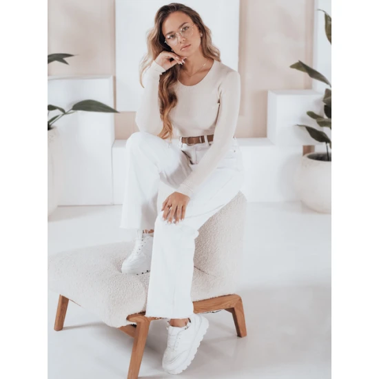 Moteriškas baltas megztinis Gino Palaidinės ir marškiniai