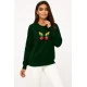 Moteriškas tamsiai žalias džemperis be gobtuvo Drugelis LT