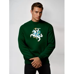 Vyriškas tamsiai žalias džemperis be gobtuvo Vytis