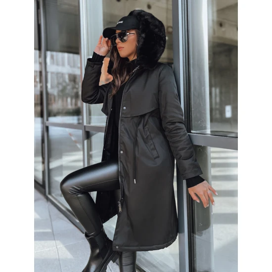 Juoda ilga moteriška striukė Juste Striukės