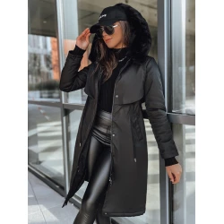 Juoda ilga moteriška striukė Juste