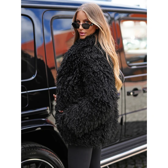 Moteriška juoda kailinė striukė Estela Moteriškos striukės