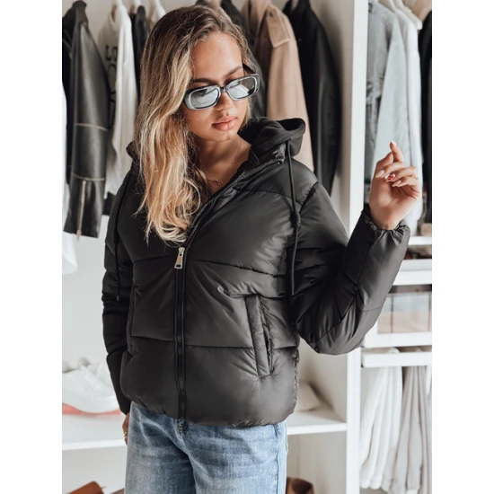 Moteriška juoda žieminė striukė Glam Moteriškos striukės